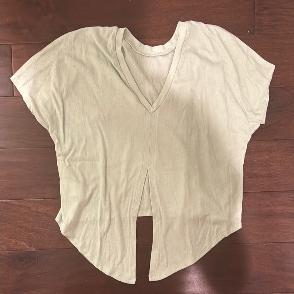 Turquoise Dolman Sleeve Crop T-Shirt with front knot